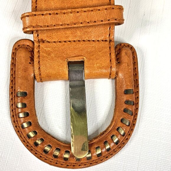 Womens Brown Woven Leather Belt Medium main image 4